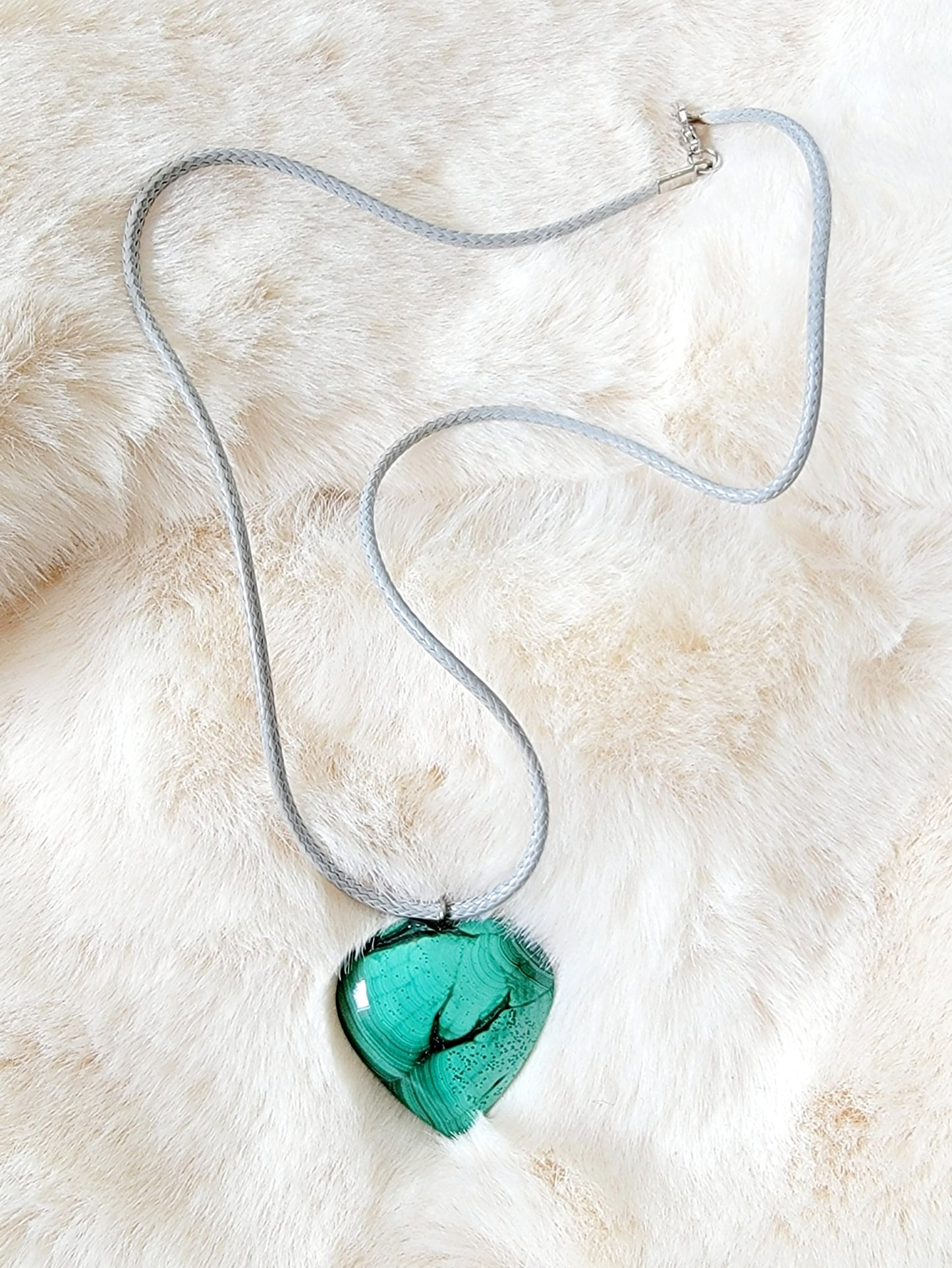 Collier coeur malachite