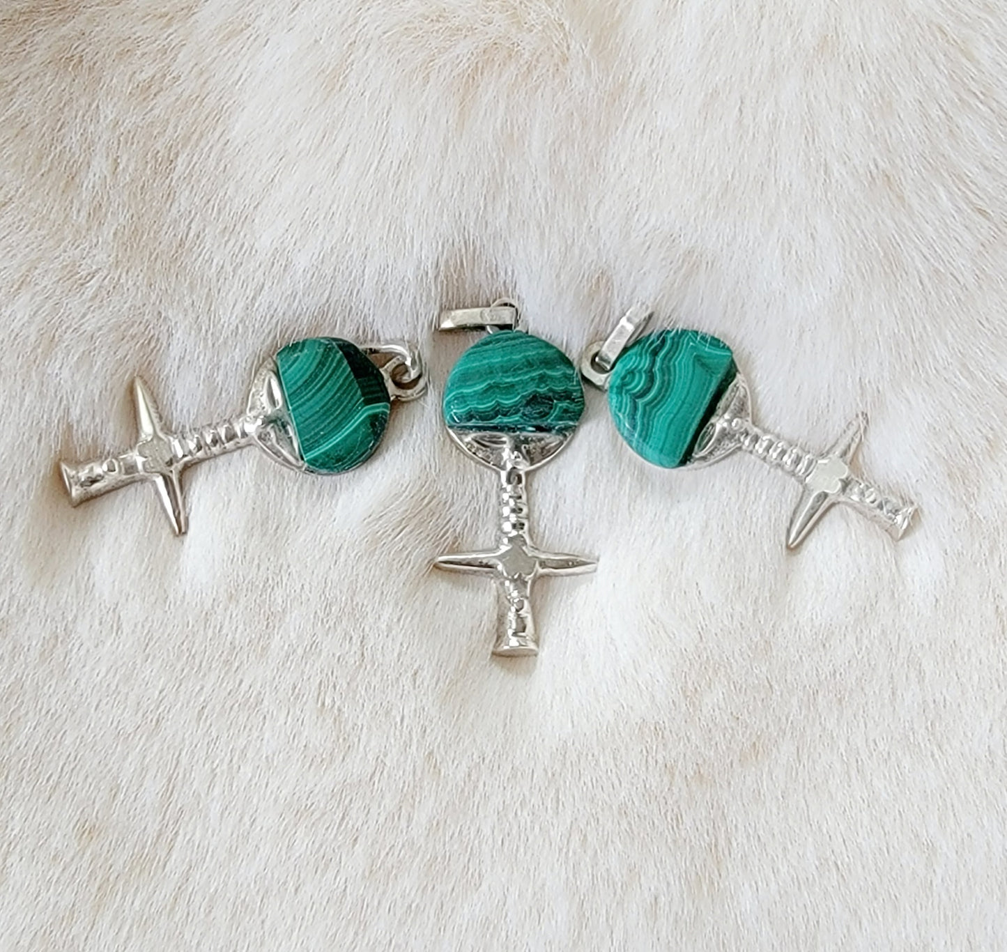 Pendentif argent malachite