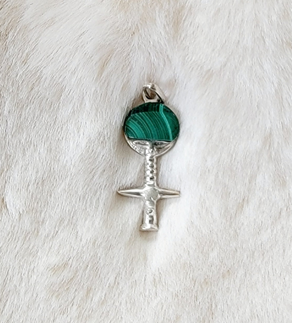 Pendentif argent malachite