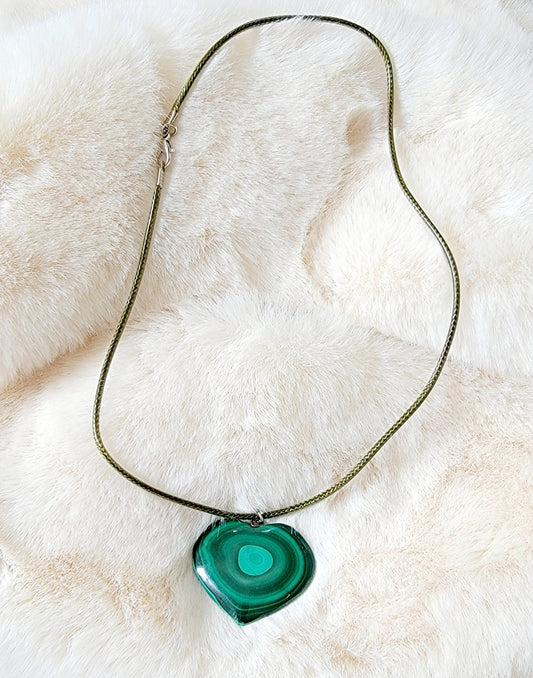 Collier coeur malachite